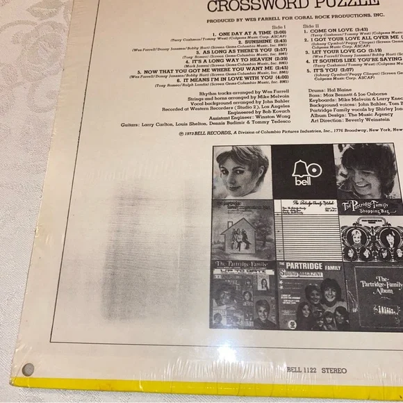 The Partridge Family Crossword Puzzle 1973 LP Vinyl Record, NEW and SEALED - Picture 7 of 13